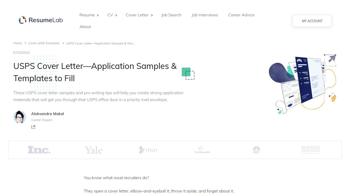 USPS Cover Letter—Application Samples & Templates to Fill - ResumeLab